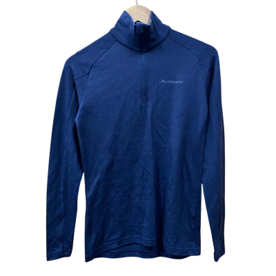 Macpac Navy Merino Wool Quarter-Zip Jumper Size 10