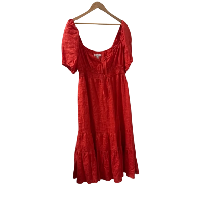 Forever New Orange Short sleeve Dress - Size 16