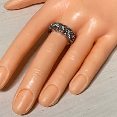 Heart Shaped Blue Stone Ring 925