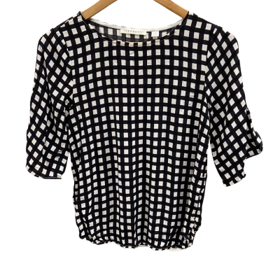 Trenery Women’s  Size XXS Short Sleeve Top Black  / White 