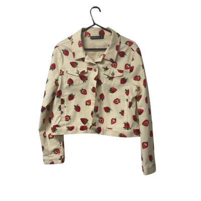 Womens Dangerfield  Size 16 Cropped Jacket Cream / Red 