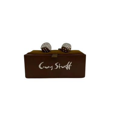 Guy Stuff Mens Dice and Square Cufflinks Silver