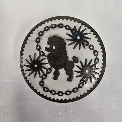 1950's Vintage Tin Poodle and Chain