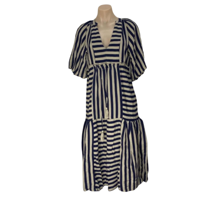 BNWT Boom Shankar Womens Size 8 Navy Stripe Dress