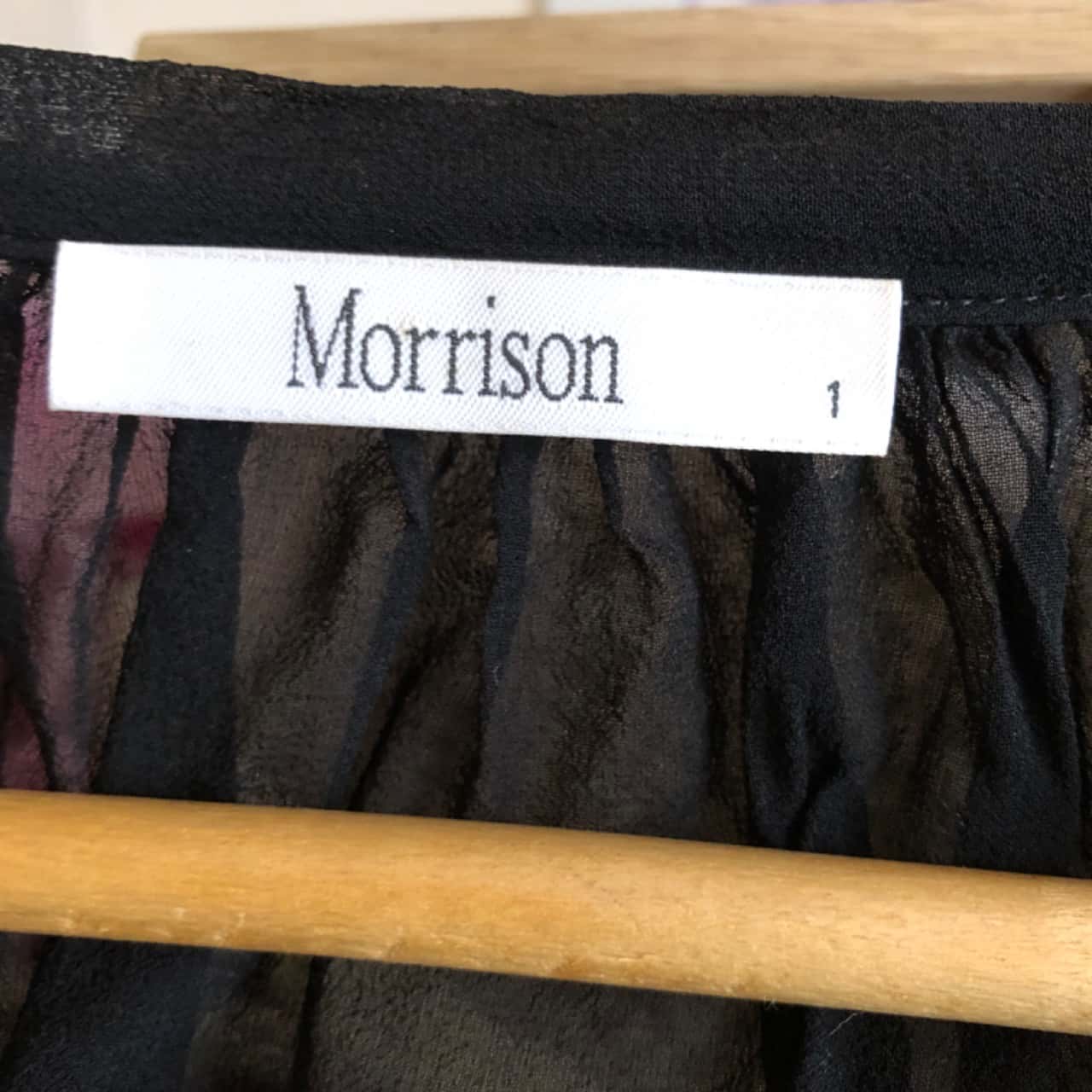 Morrison Size 1 Opaque Black Silk Blouse (s)