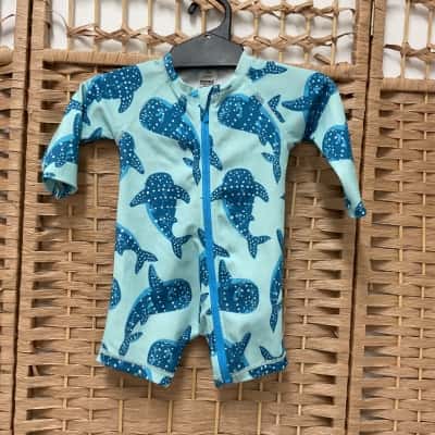 Bonds Kids Baby Swimwear 00 Whaleshark onepiece 3-6m Animal Sea Beach Swimming Pool Summer Boys Girls  