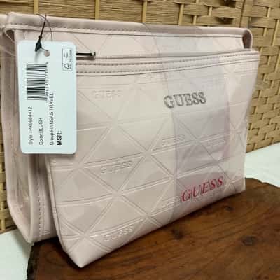 BNWT GUESS Set Finneas Travel Cosmetic Bags Blush Holiday Women’s Birthday Present Gift Wedding Bride Girls 