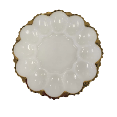 Anchor Hocking Milk Glass Devilled Egg Server