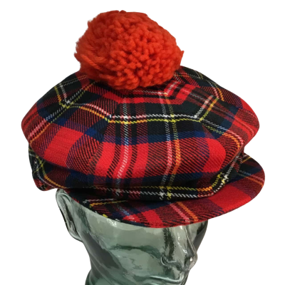 Vintage Red Checked Shandon Scottish Cap One Size 