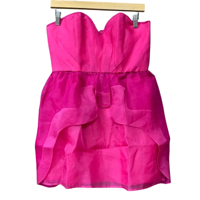 alice McCall Womens Size 12 Pink Strapless Silk Top/Mini Dress