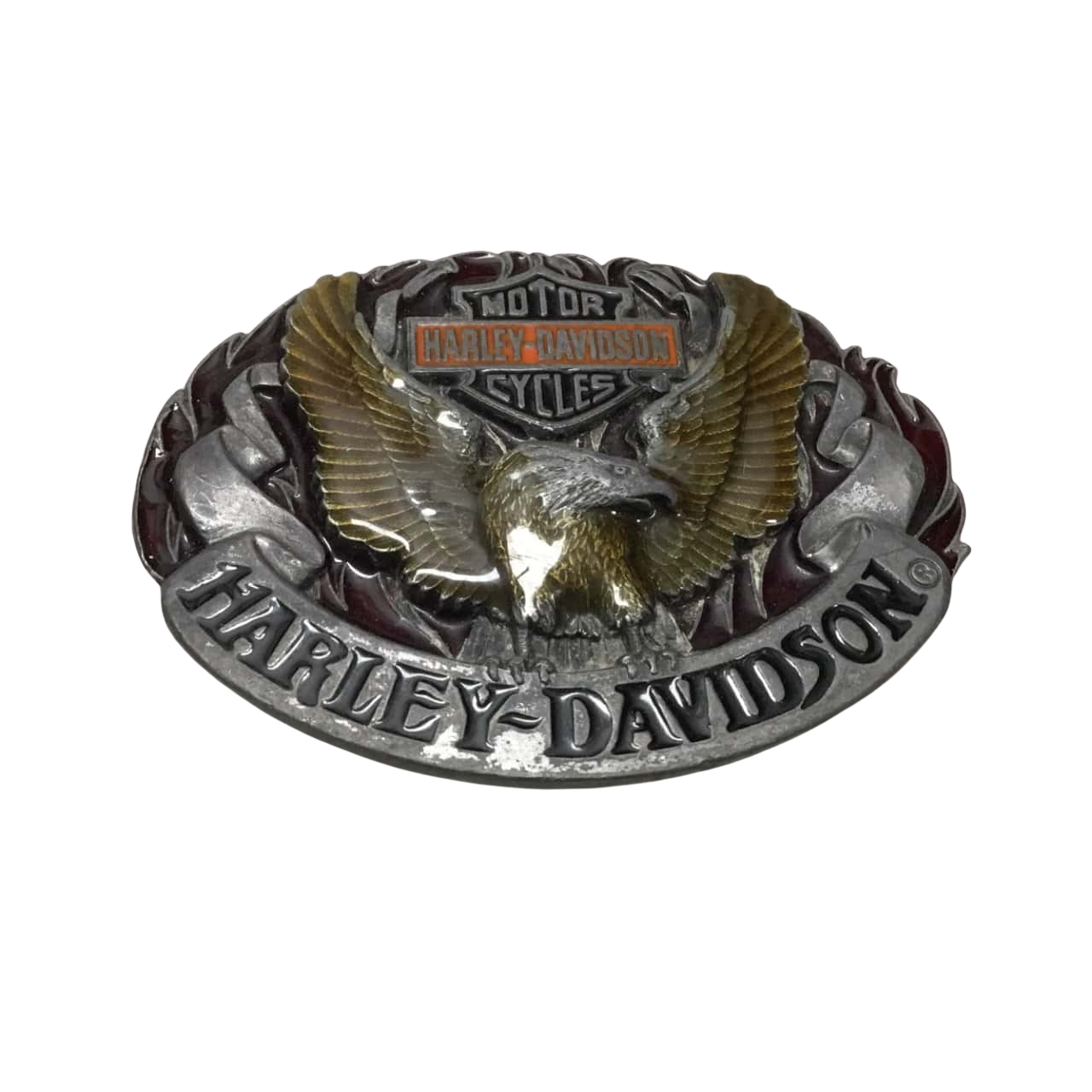 Harleton Buckle Vintage Genuine Harley Davidson Pewter Belt Buckle - Made In USA 1992 (s)
