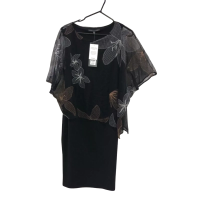 Liz Jordan Luxe Black Maxine Dress with Overlay Size L