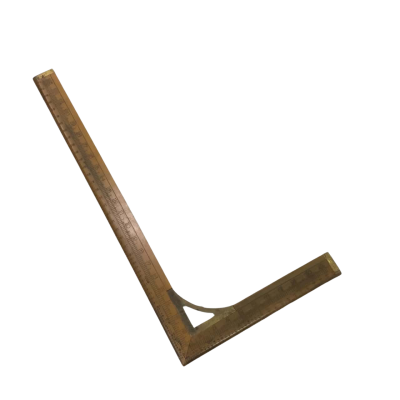 Antique J. Rabore & Sons No. 1513 Wood & Brass Try Square