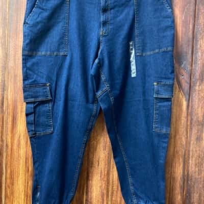 Rockmans  Size 24 denim cargo jeans new 
