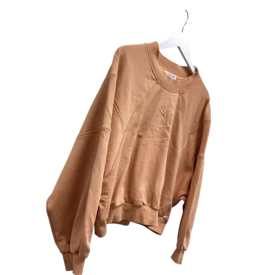 Shona Joy Size 8 Apricot Cropped Jumper with Logo Embroidery