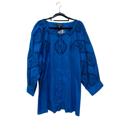 Autograph Womens Embroidered Top Size 20 Bright Blue 