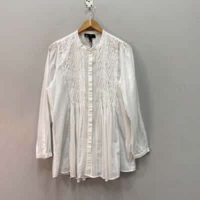  Anna Hoffmann Design Womens  Size 14 Long Sleeve Shirt White 