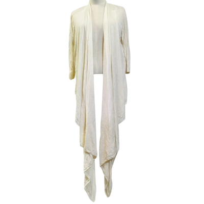 OROTON Size S/M Linen & Silk Cardigan White 