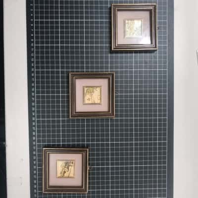 3x Mini Artworks 22kr Gold Leaf Plate 