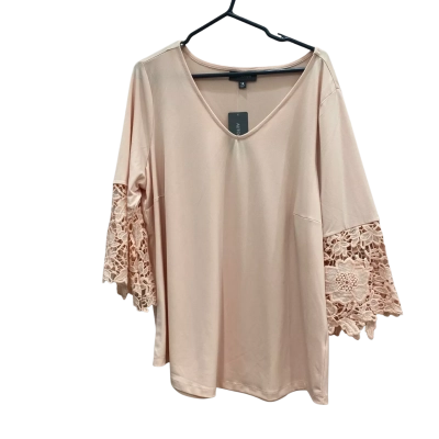 Autograph Womens Size 18 Peach Poetic Crepe Lace Top 