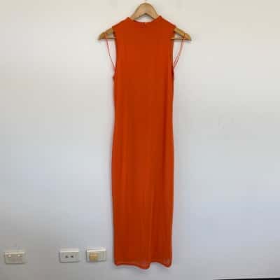 Minx & Moss Orange Mesh Maxi Dress  Size 10
