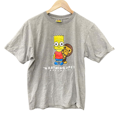 BAPE Men’s  Size M Short Sleeve T-shirt Grey / Pattern 