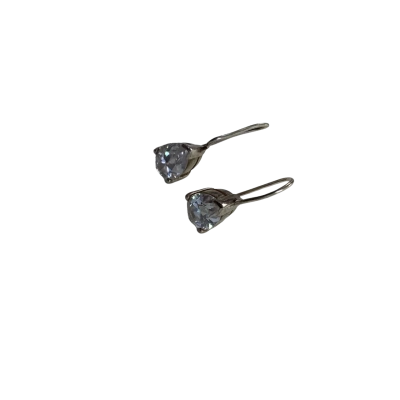 Sterling Silver 925 Pear-Cut Cubic Zirconia Drop Earrings