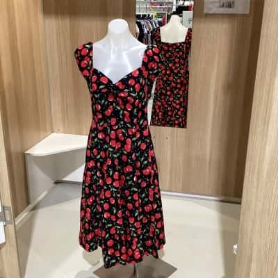 Collectif of London Cherry Cotton Dress Size 14