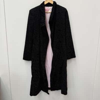 Lemonade on The Lawn Black Long Line Coat - Size 10 