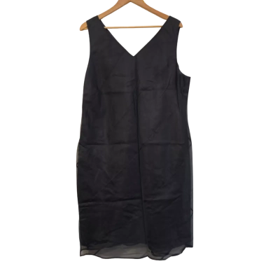 BNWT Innovare Womens Size 20 Black Silk Midi Dress