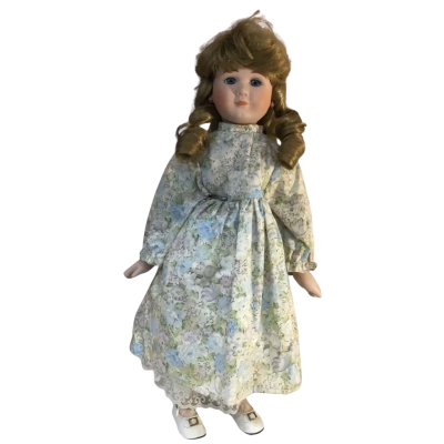 Vintage Porcelain Doll on Stand 