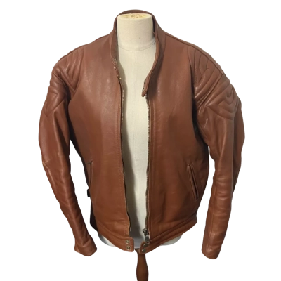  Mens  Size 40 Leather Jacket Brown 