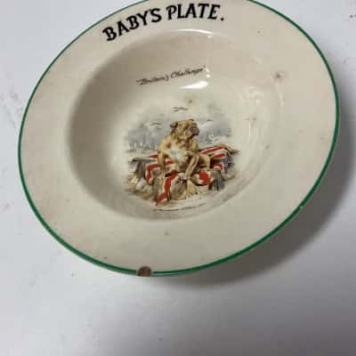 Vintage empire babys plate bowlwith pic of dog and Britain’s challenge