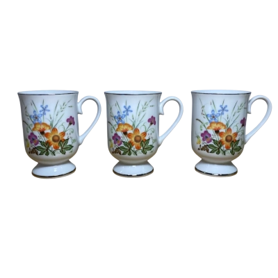 Wildflowers china blossom collection mugs set of 3