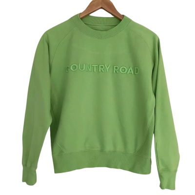 Country Road   Apple Green Cotton Sweatshirt.   Size XXS 
