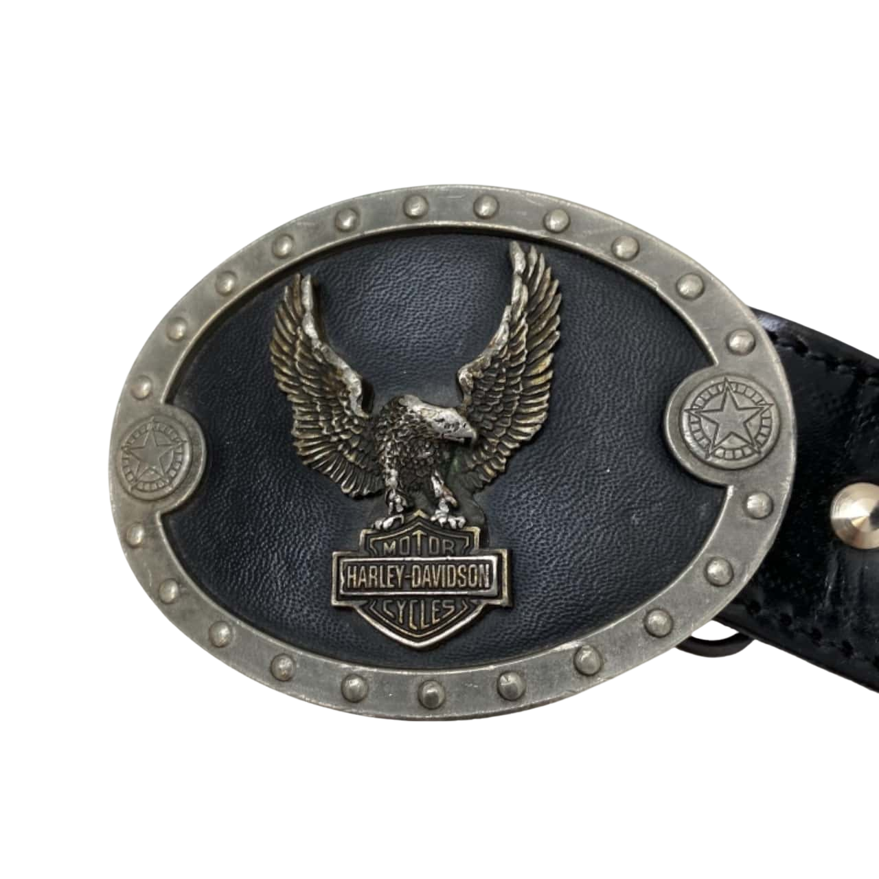 Harley Davidson Mens Belt with Buckle Size 44 Black / Orange (s)