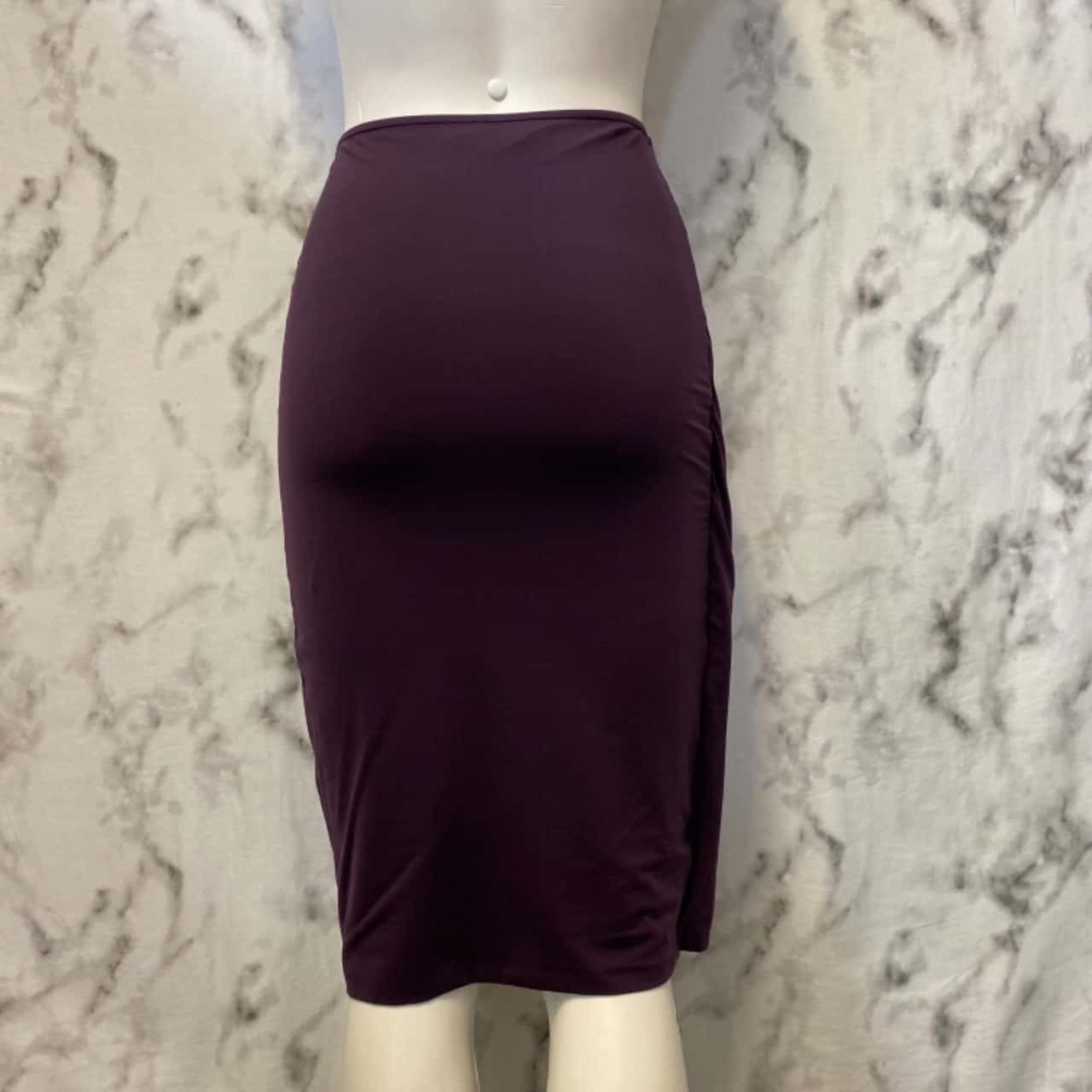 Kookai Faux Wrap Pencil Skirt Size 1 Plum (s)
