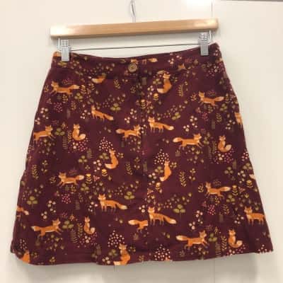 Dangerfield / Princess Highway Womens  Size 12 Mini Skirt Fox Pattern / Red 