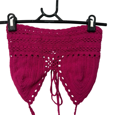 Moon flower the label  Size S crocheted Cropped Halter Neck Top Pink  