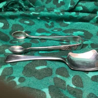 Vintage Sugar Tongs and Spoon