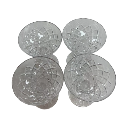 Vintage crystal Champagne coupe Glasses