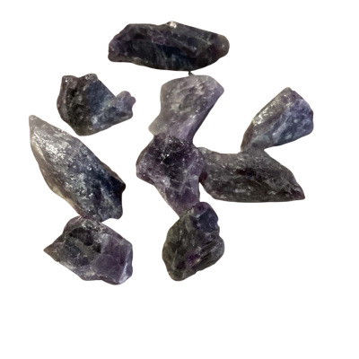 9 pieces of raw amethyst 