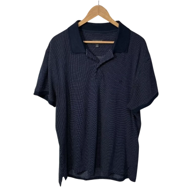 Country Road Mens Size XXL Navy Blue / White Polka Dot Polo Shirt 