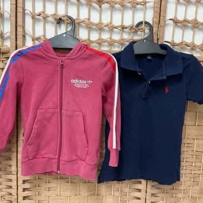 Kids Adidas Polo Ralph Lauren Hoodie Collared Tshirt Polo Shortsleeve Longsleeve Boys Girls age 3-4