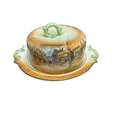 Royal Dalton Dickens Ware cheese Wedge Plate with Matching Cover