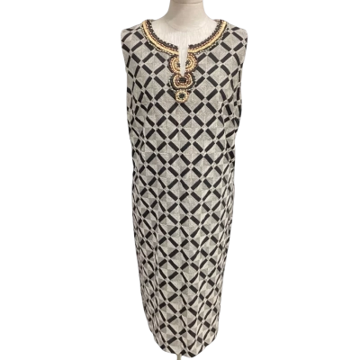 Ellen Tracy Womens  Size 16 Sleeveless Dress  Black  / White 