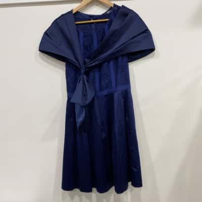 Review Womens  Size 12 / One Size Navy Blue Dress and Wrap