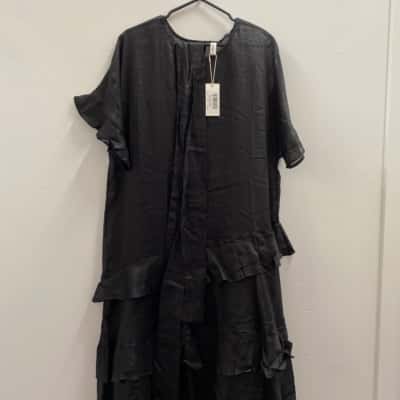 Adorne Womens  Size 16 Midi Dress Black  