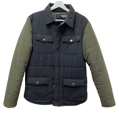 Mossimo Mens  Size S Winter Jacket Black  / Khaki - Quilted 