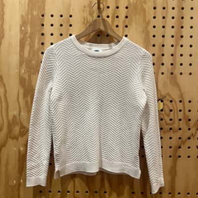 Old Navy Womens Crew Neck Jumper White Size M